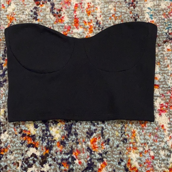 JOAH BROWN Bustier Tube Top in Sueded Black S/M - Picture 3 of 4